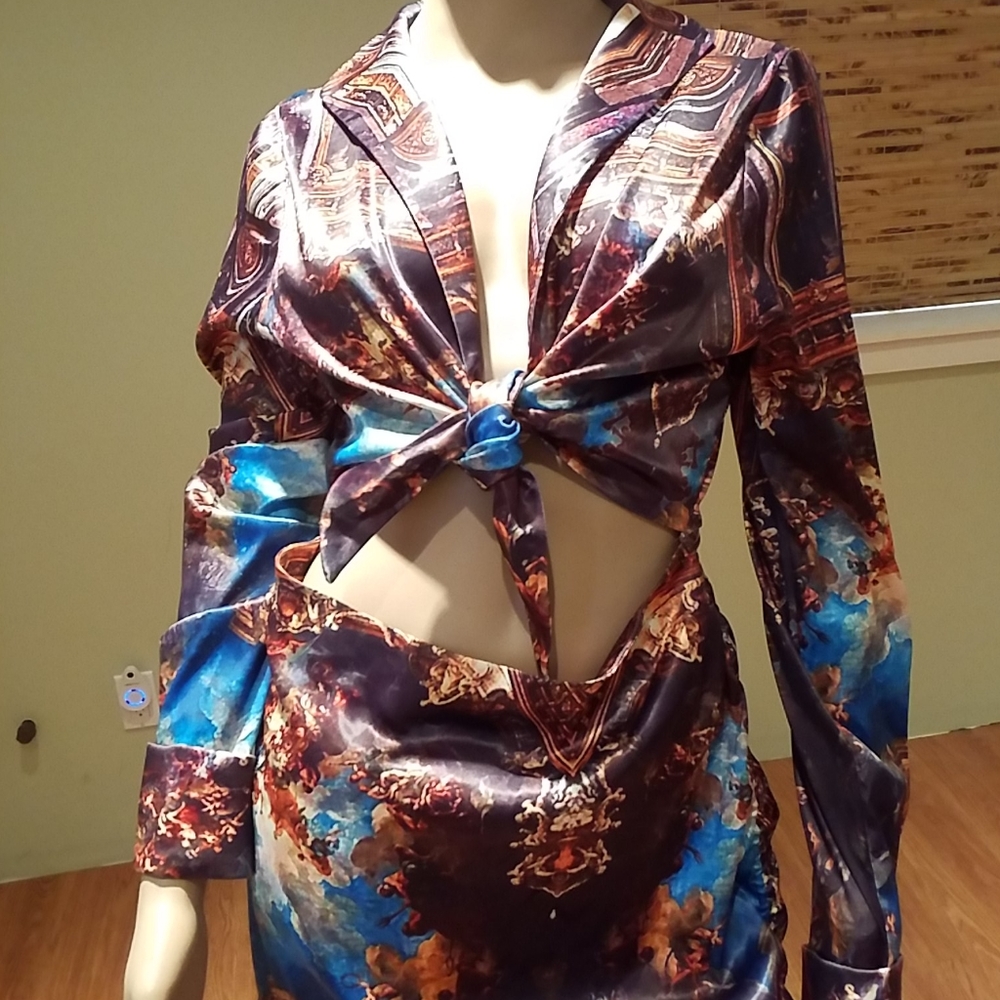 Akira Sexy Skirt Top One Piece Ruched Sides XL - Picture 3 of 8